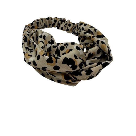 Anthropologie Headband Headscarf Turban Twist Stretchy Boho Glam Animal Print - Picture 4 of 6